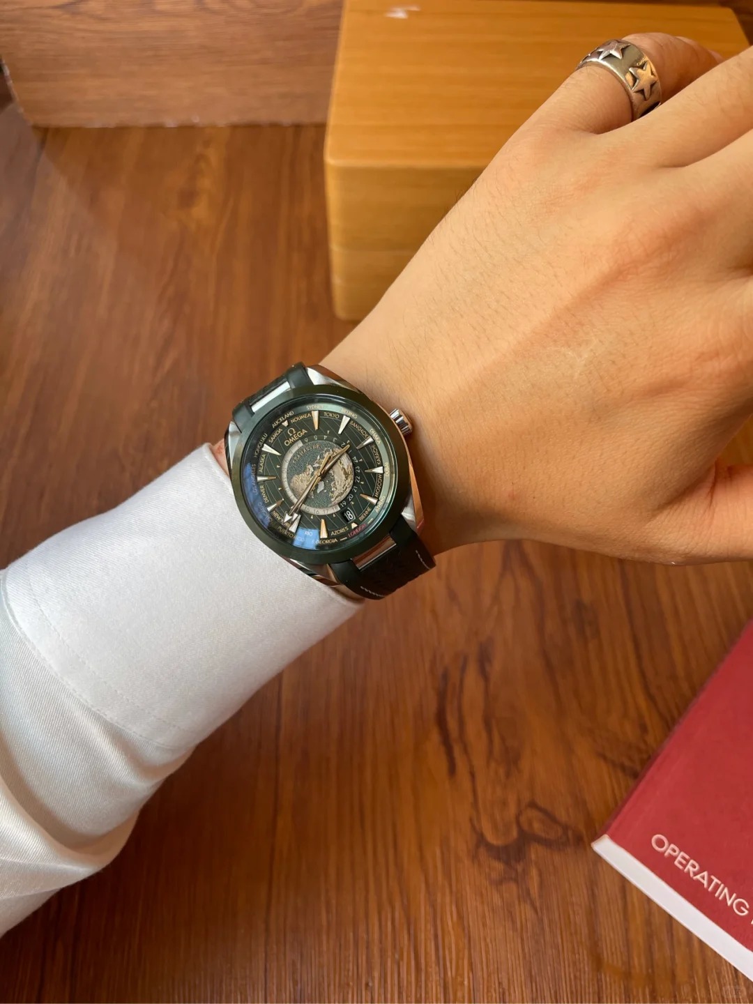 Omega Seamaster Series Aqua Terra World Time Green Ceramic Watch