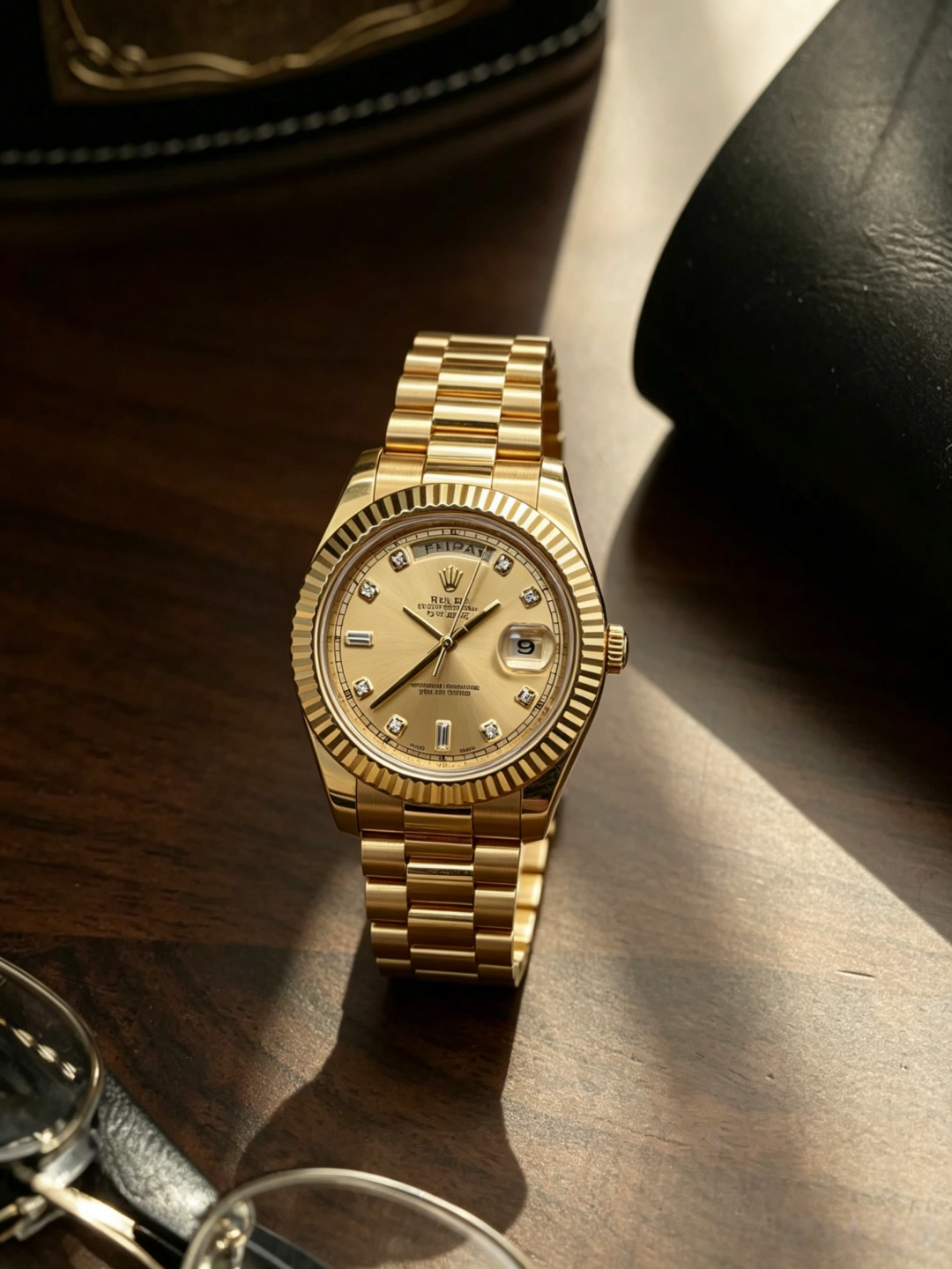 Rolex Day-Date series 218238 gold case with diamonds (218238 gold case with diamonds) watch