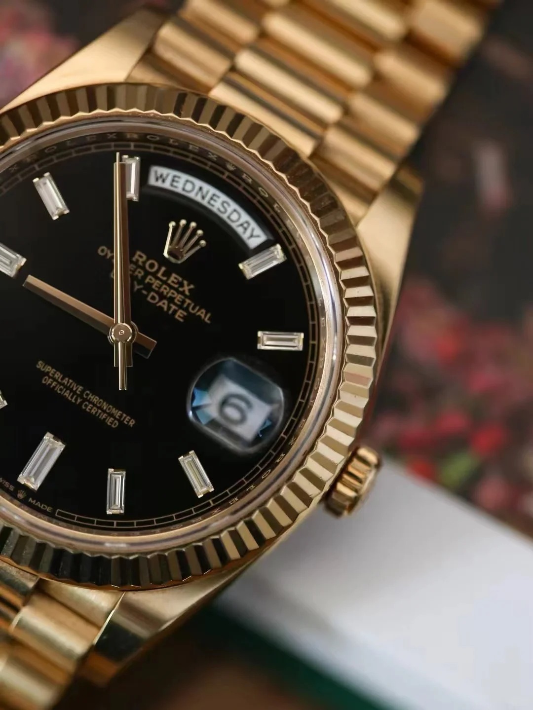 Rolex Sunday Calendar Series M228238-0004 Black Iced Sugar Watch